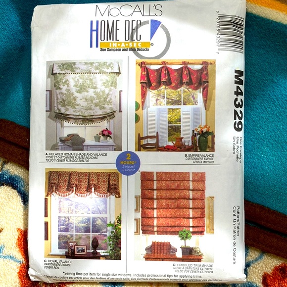 VOGUE MCCALLS SIMPLICITY HOME DECOR IN A SEC & HOME DECOR UNCUT PATTERNS - Picture 3 of 12